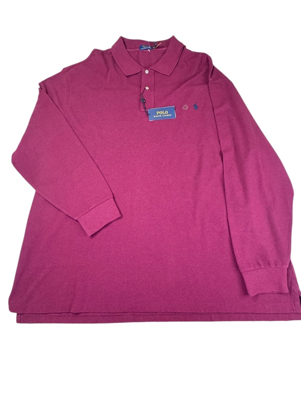 NWT Polo Ralph Lauren Polo Men’s 4XB Burgundy Cotton Big & Tall Long Sleeve